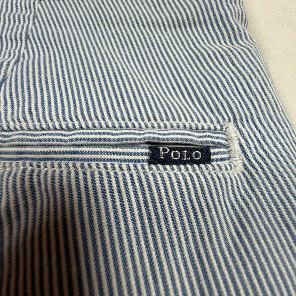 Polo Ralph Lauren Mens 34x34 Slim Fit Striped Chino Pants Blue White - Picture 3 of 11